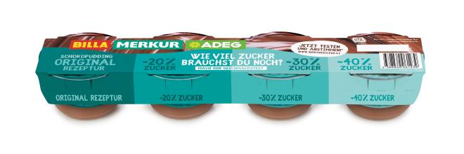 Eigenmarke Rewe Schokopudding mit weniger Zucker