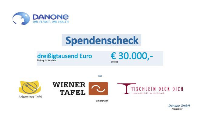 Spendenscheck Danone