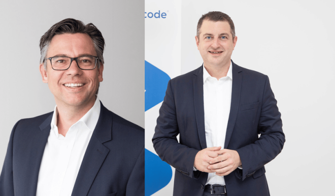v.l.: Dr. Markus Landrock, Managing Director epay DACH und Global Issuing, Payments & Rewards und Christian Pirkner, CEO der Blue Code International AG.