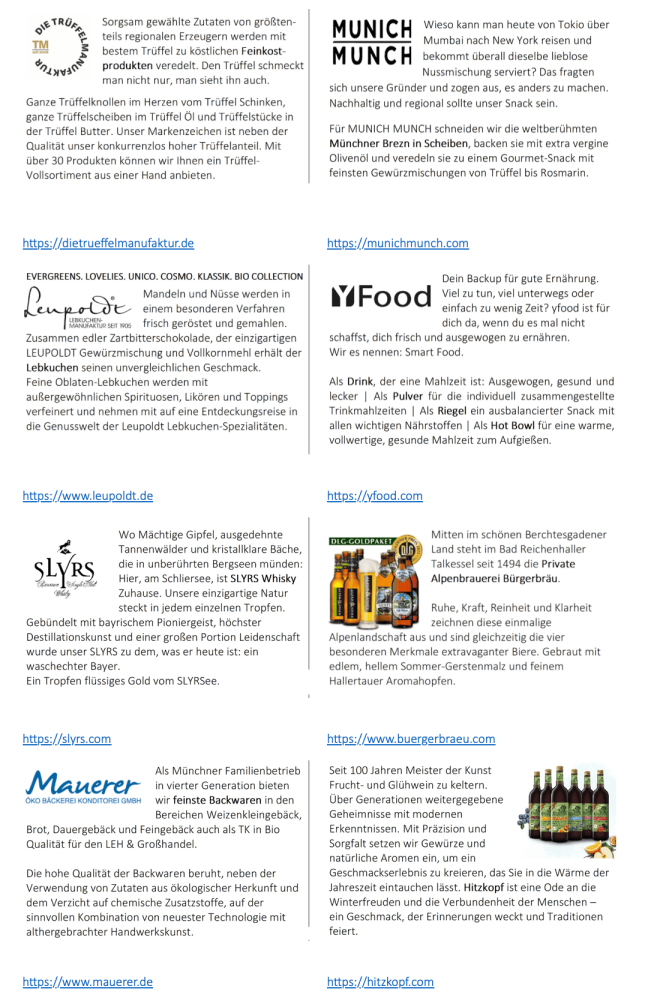 Bayrische Unternehmen im Food Bereich