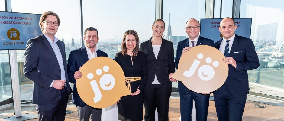 Jö ist ein neuer Kundenclub: Mario Günther Rauch, Marcel Haraszti, Janet Kath, Ulrike Kittinger, Klaus-Jürgen Schneider, Enver Sirucic Jö Kampgane