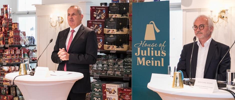 Udo Kaubek (li.) und Herbert Vlasaty über das neue "House of Julius Meinl"