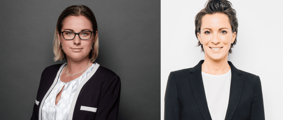 Claudia Anders, Bereichsleiterin Konzern Media Services der Rewe Group (links) und Ursula Arnold, CEO Mindshare Austria & Switzerland