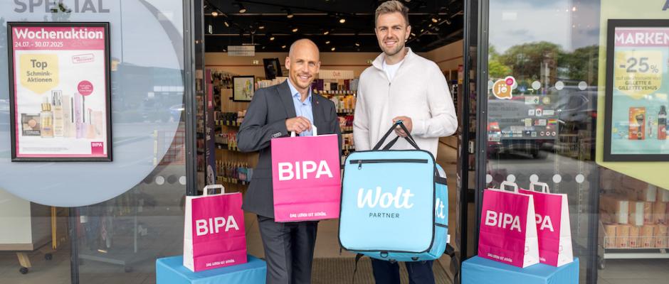 BIPA Geschäftsführer Andreas Persigehl und General Manager Wolt Joscha Domdey BIPA Geschäftsführer Andreas Persigehl und General Manager Wolt Joscha Domdey