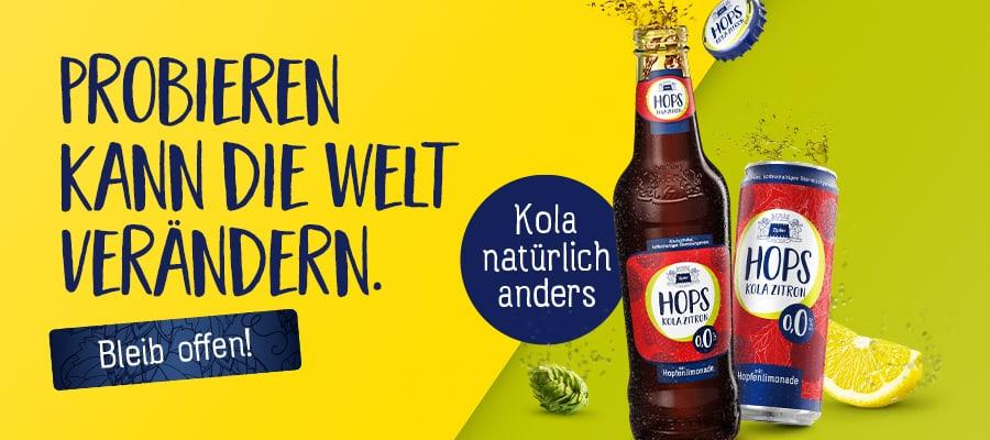 Für Gaumen, die aus der Reihe tanzen: HOPS Kola Zitron.