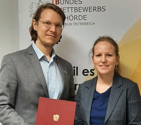 BWB: Dr. Marcus Becka, LL.M. und interim. Generaldirektorin der BWB, Natalie Harsdorf-Borsch