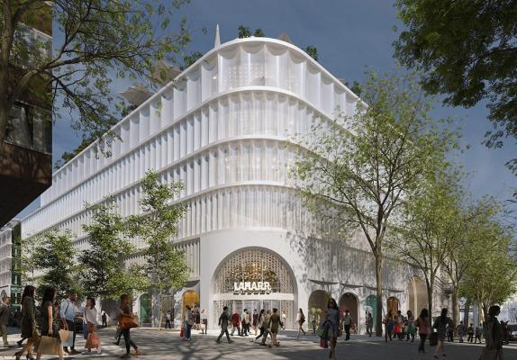 Eine Visualisierung des Kaufhauses Lamarr am Beginn der Mariahilferstraße