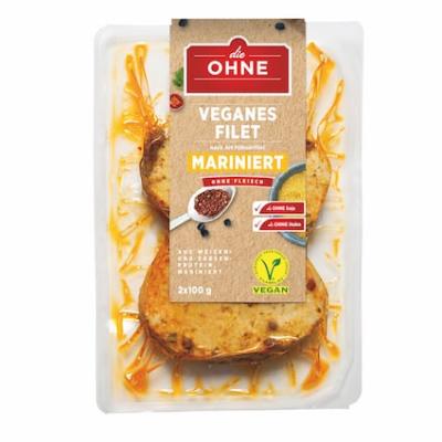 die Ohne Veganes Filet nach Art Hühnerfilet mariniert