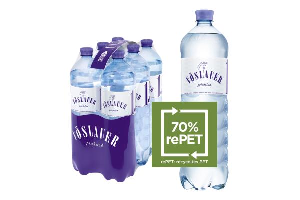 Vöslauer hat es sich zum Ziel gesetzt, den rePET-Anteil in der Flaschenproduktion bis zum Jahr 2025 von derzeit 70 % auf 100 % zu steigern.