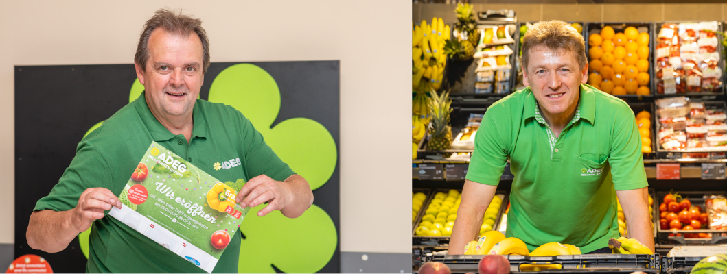 Zwei neue Adeg Märkte in Österreich: Siegfried Grabner in Pöllau (li.) und Johann Kienberger in St. Wolfgang