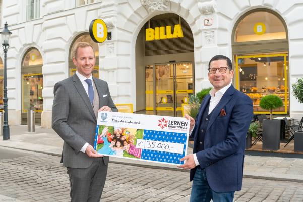 v.l.n.r. Nikolaus Huber, Geschäftsführer Unilever Austria und Marcel Haraszti, Vorstandsvorsitzender der REWE International AG