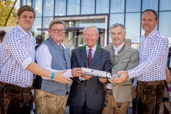 Die Frigologo-Führungsspitze mit dem Salzburger Landeshauptmann Willfried Haslauer. V.l.: Lukas Herzog, Fritz Herzog, Wilfried Haslauer, Gerhard Prossinger und Friedrich Zechmann.