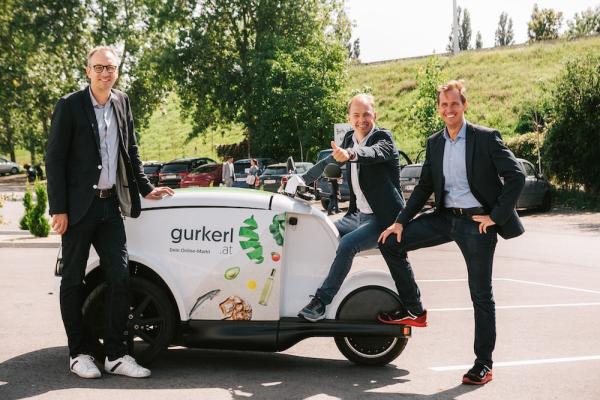 Gurkerl.at gibt Gas: (v.l.n.r.): Stephan Lüger (Commercial Director bei gurkerl.at), Maurice Beurskens (CEO von gurkerl.at) und Stephan Höllerl (Head of Operations bei gurkerl.at)