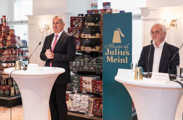 Udo Kaubek (li.) und Herbert Vlasaty über das neue "House of Julius Meinl"