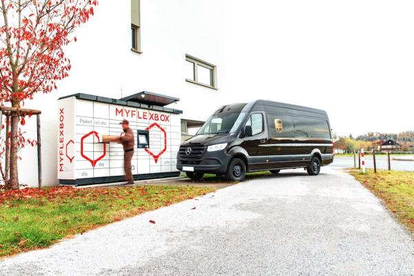 UPS Zustellung und Abholung bei Smart Locker von MYFLEXBOX