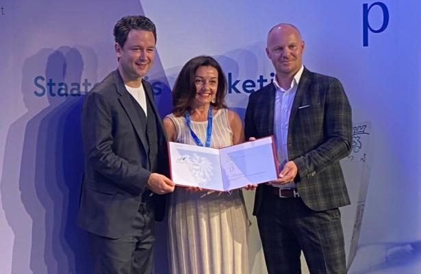 Martina Steinberger-Voracek Gründerin und Geschäftsführerin von Canisbowl bei der Staatspreis Marketing Verleihung