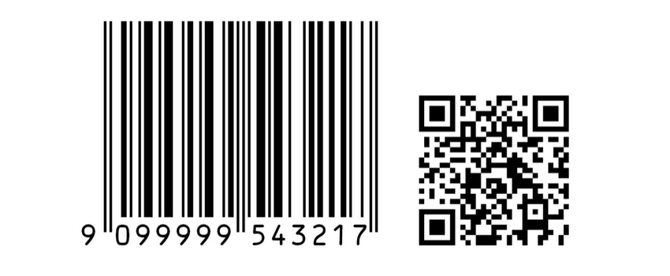 Im Vergleich: Der lineare Strichcode EAN-13 und der GS1 QR Code, der als 2D Code – dort wo es benötigt wird – mehr Informationen verschlüsseln kann.
