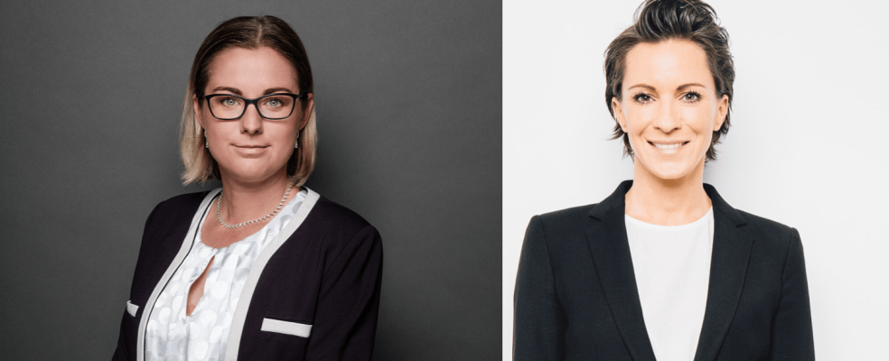 Claudia Anders, Bereichsleiterin Konzern Media Services der Rewe Group (links) und Ursula Arnold, CEO Mindshare Austria & Switzerland