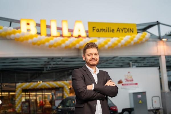 Cenk Aydin startet als sechster Billa Kaufmann Österreichs in der Donaustadt in Wien.