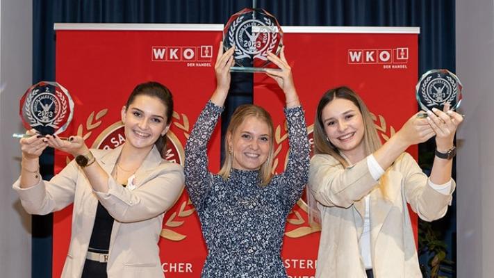 von li nach re: Laura Schneebichler, Oberösterreich (Platz 2), Anna Kröll, Salzburg (Platz 1), Kim Sophie Kuntner, Steiermark (Platz 3)