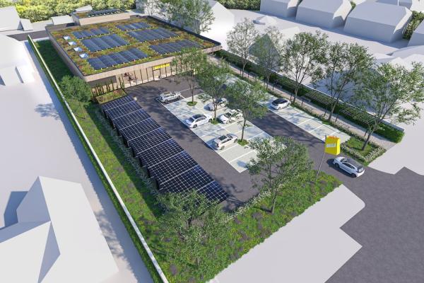 Der geplante Neubau in der Wiener Pilotengasse wird der „grünste“ BILLA Markt Österreichs.