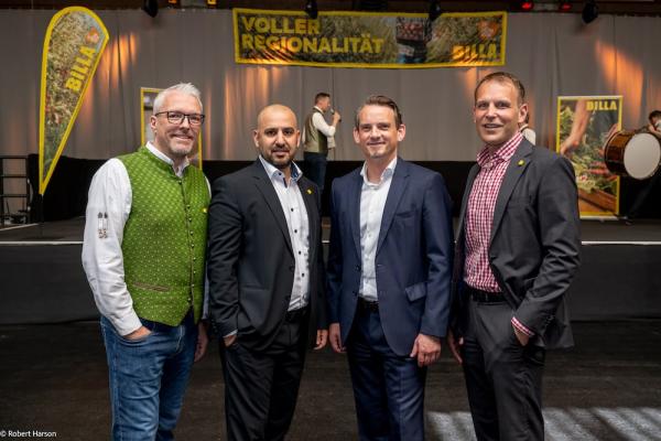 Vertriebsdirektoren bei Billa (v.l.): Hermann Weiß, Hamed Mohseni, Stefan Weinlich, Eric Scharnitz.