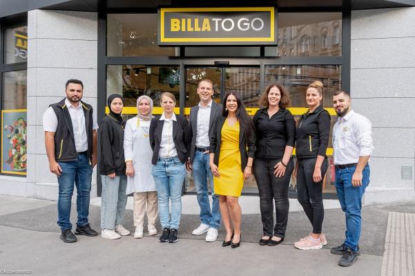 Das Team bei Billa to go in der Taborstraße